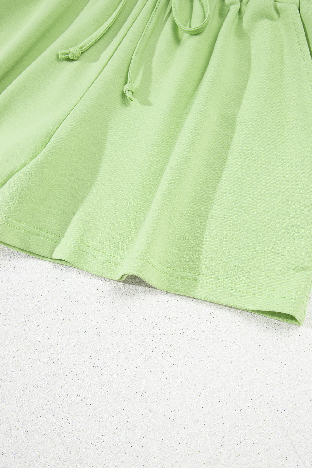 Meadow Mist Green Solid Loose V Neck Half Sleeve Tee and Shorts Short Sets JT's Designer Fashion