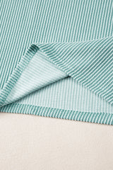 Iceland Blue Ribbed Textured Knit Loose Fit Tee and Shorts Set Short Sets JT's Designer Fashion