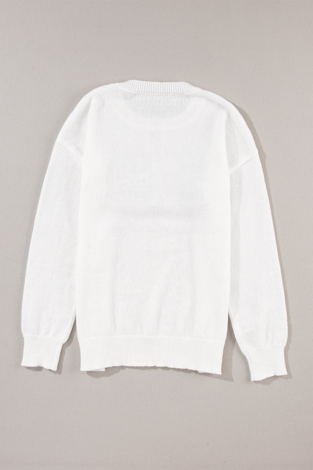 White XOXO Glitter Print Round Neck Casual Sweater Sweaters JT's Designer Fashion