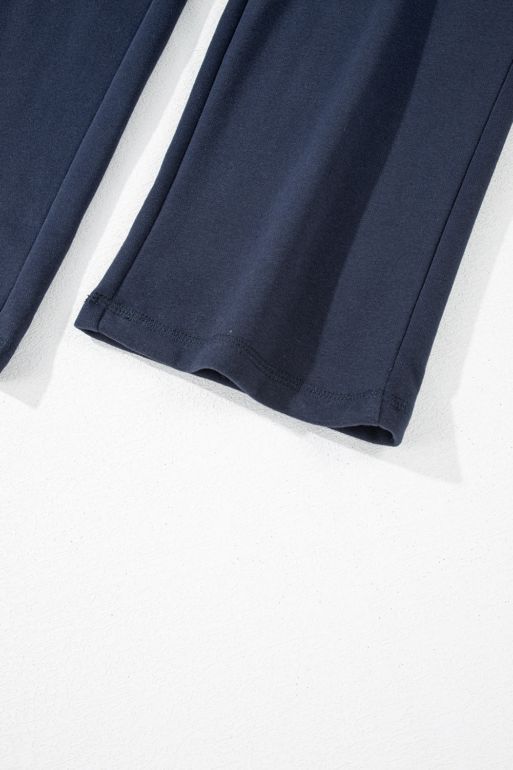 Navy Blue Solid Color Fleece Lined Drawstring Waist Casual Pants Pants & Culotte JT's Designer Fashion