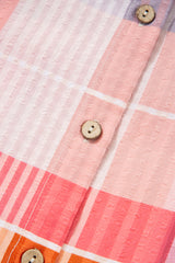 Pink Oversized Check Tunic Shirt Blouses & Shirts JT's Designer Fashion