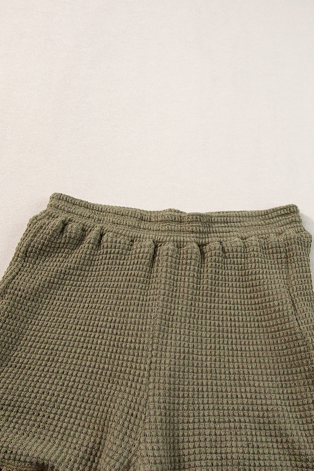 Laurel Green Fringe Trim Textured Short Two Piece Set Short Sets JT's Designer Fashion
