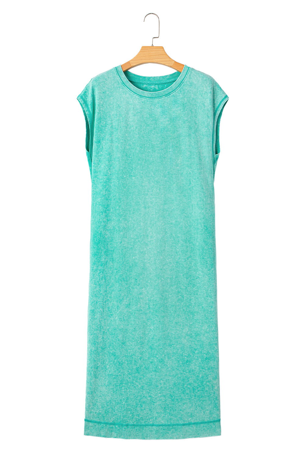 Clearly Aqua Mineral Wash Pocketed T-shirt Long Dress T Shirt Dresses JT's Designer Fashion