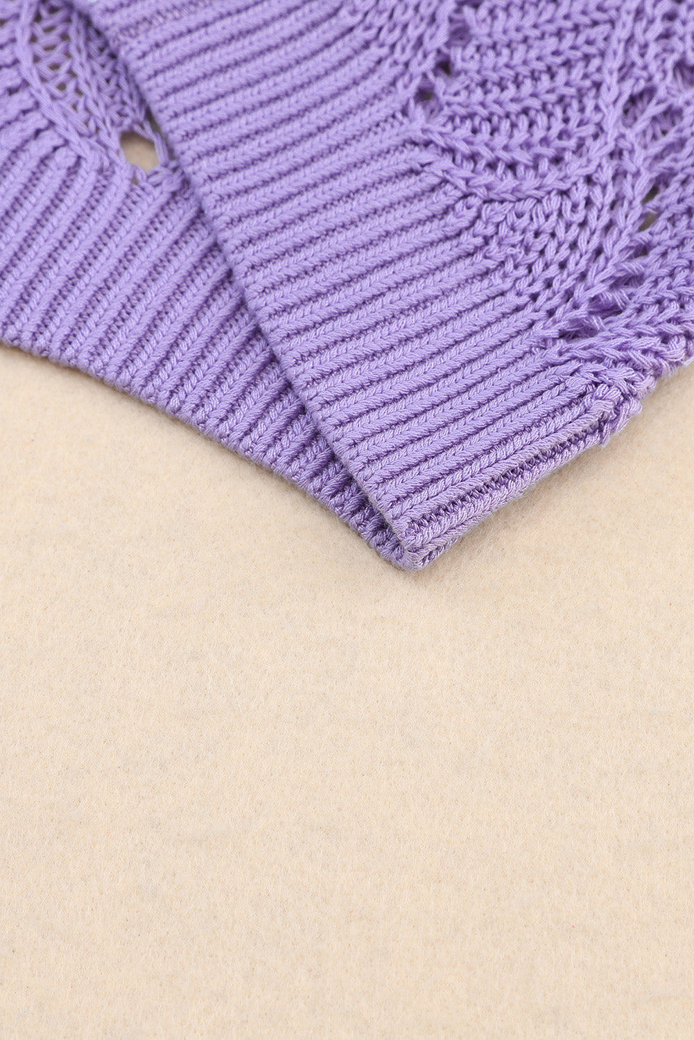 Pink Color Block Hollow Knitted Loose Sweater Sweaters JT's Designer Fashion