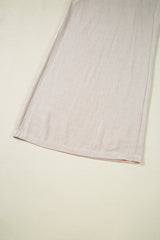 Beige Smocked High Waist Wide Leg Plus Size Pants Plus Size Bottoms JT's Designer Fashion