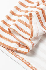 Orange Stripe Oversized Buttoned Front Sleeveless Wide Leg Jumpsuit Jumpsuits & Rompers JT's Designer Fashion
