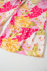 Multicolour Floral Print Ruffled High Waist Tube Top Loose Jumpsuit Jumpsuits & Rompers JT's Designer Fashion
