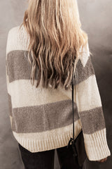 Simply Taupe Colorblock Loose Pullover Sweater Sweaters JT's Designer Fashion