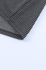 Gray Striped Ribbed Knit T-shirt Shift Dress T Shirt Dresses JT's Designer Fashion