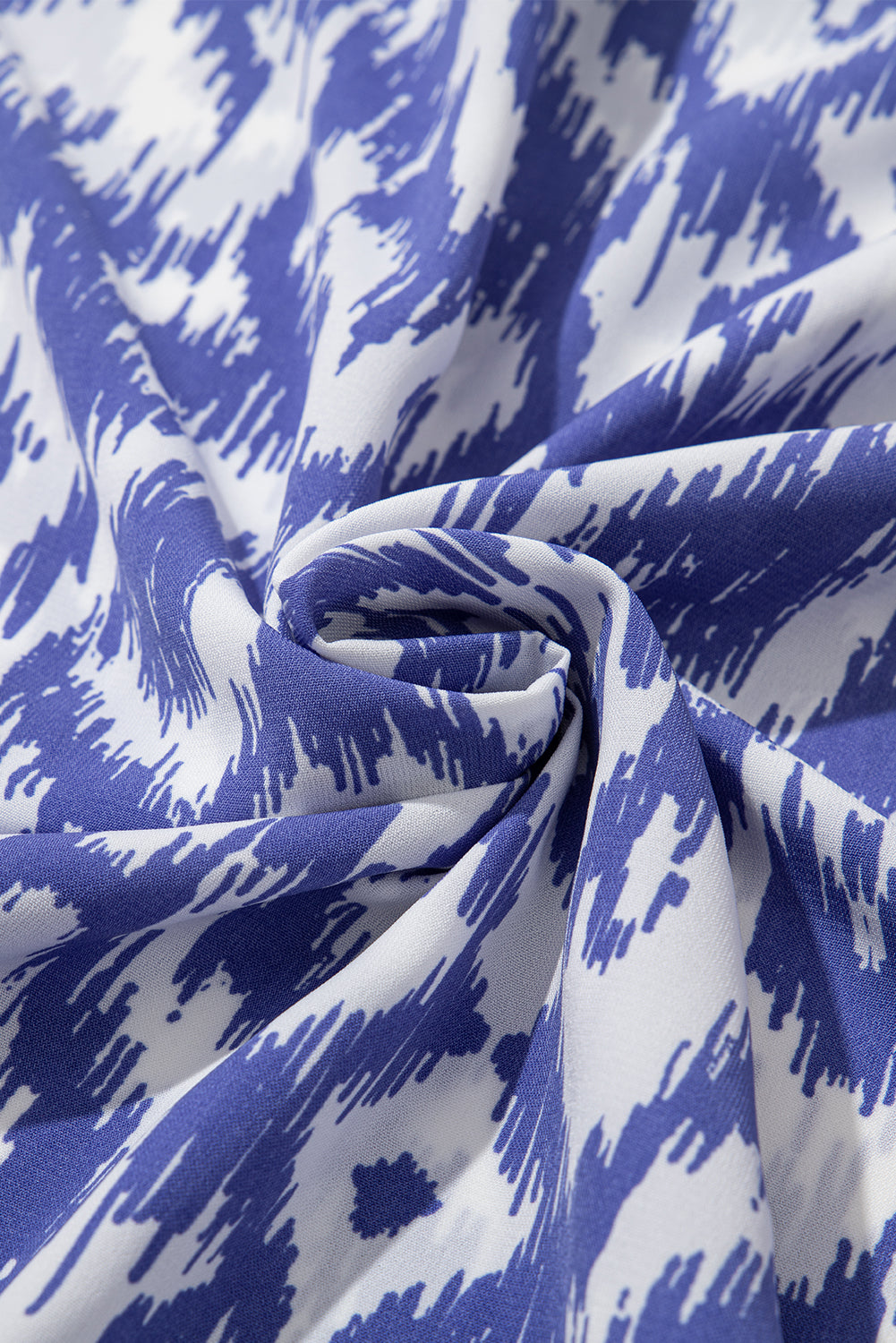 Sky Blue Geometric Print V Neck Casual Long Dress Maxi Dresses JT's Designer Fashion
