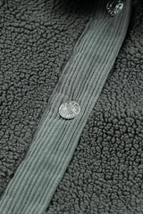 Gray Corduroy Trim Elbow Patch Sherpa Jacket Jackets JT's Designer Fashion