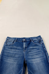 Dirty blue Plus Size High Waist Side Slits Flare Jeans Plus Size Bottoms JT's Designer Fashion
