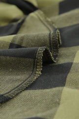 Green Turn-down Collar Plaid Shirt Coat Coats JT's Designer Fashion