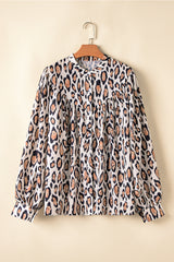 Jet Stream Oversized Leopard Print Balloon Sleeve Casual Shirt Blouses & Shirts JT's Designer Fashion