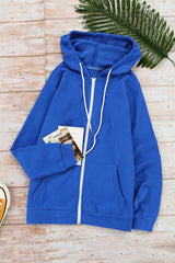 Blue Zip-up Hoodie Jacket Sweatshirts & Hoodies JT's Designer Fashion
