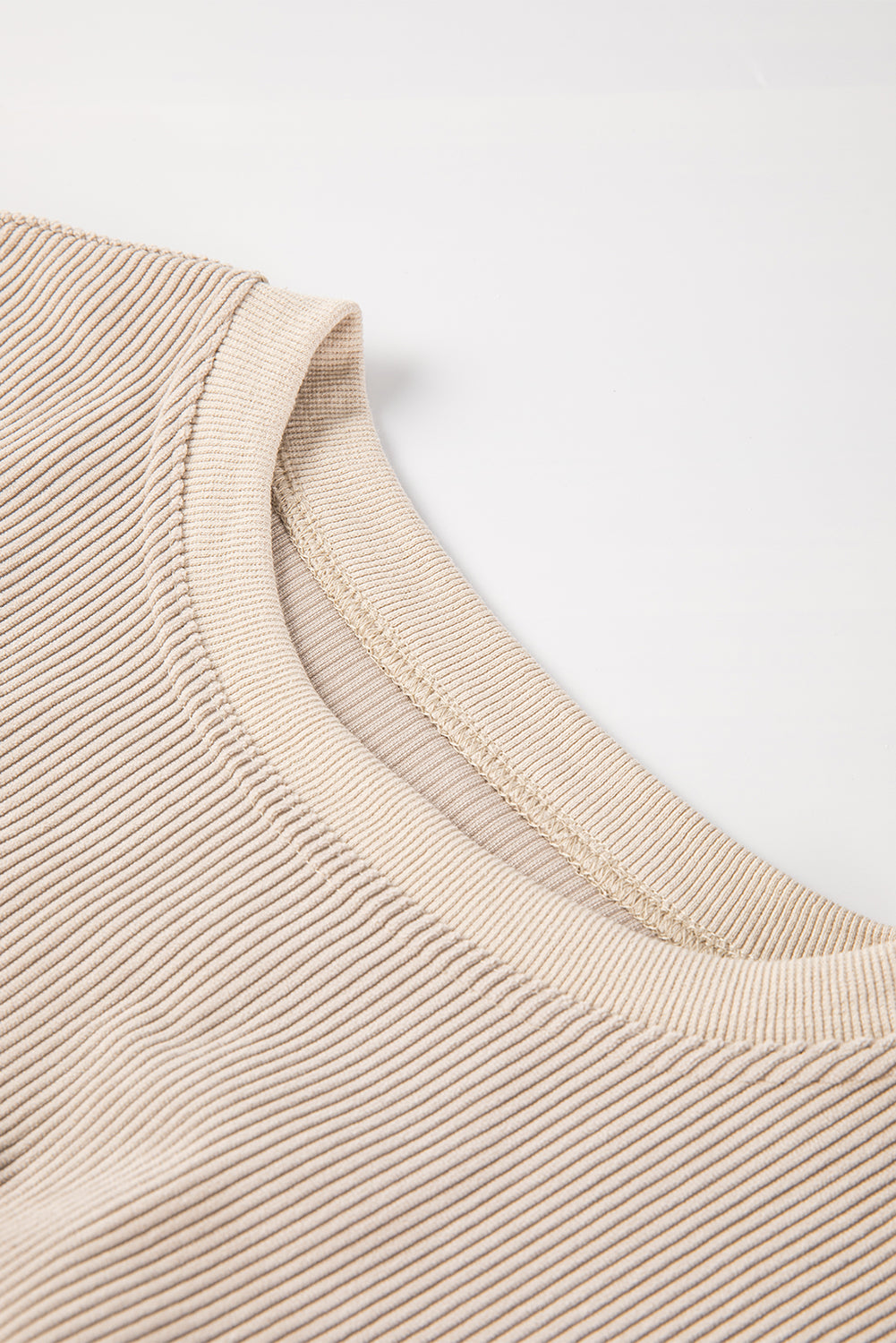 Smoke Gray Ribbed Corduroy Oversized Sweatshirt Sweatshirts & Hoodies JT's Designer Fashion