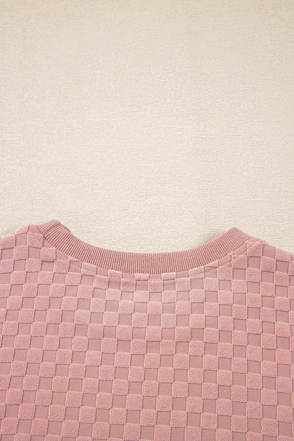 Blossom Checkered Textured Long Sleeve Top and Shorts Set Short Sets JT's Designer Fashion