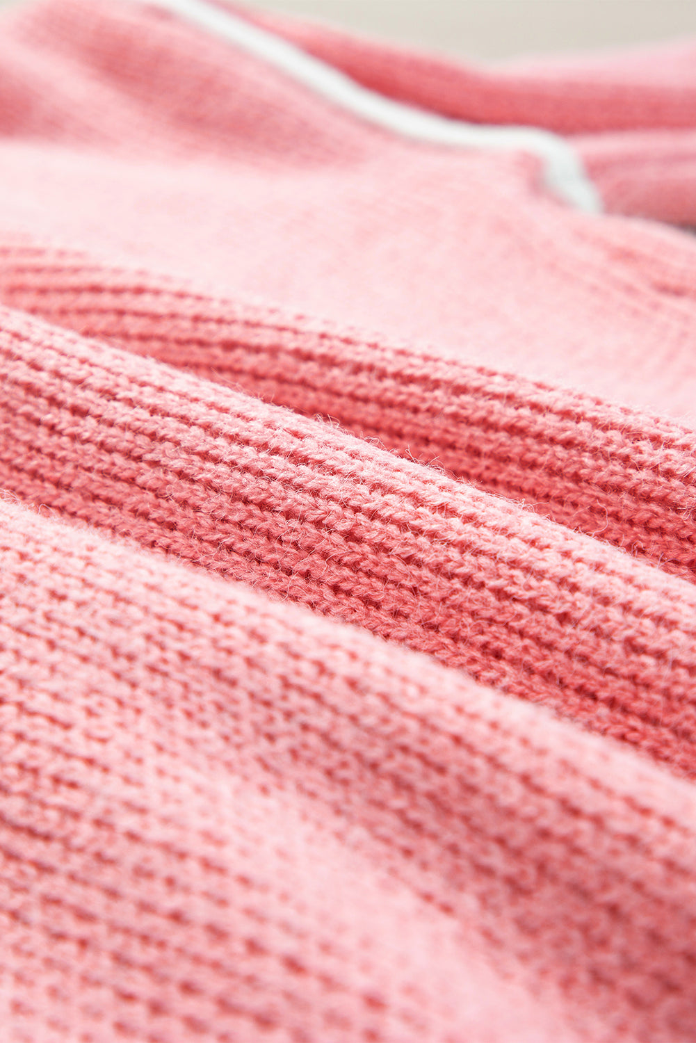 Pink Flower V Neck Dropped Shoulder Sweater Sweaters JT's Designer Fashion