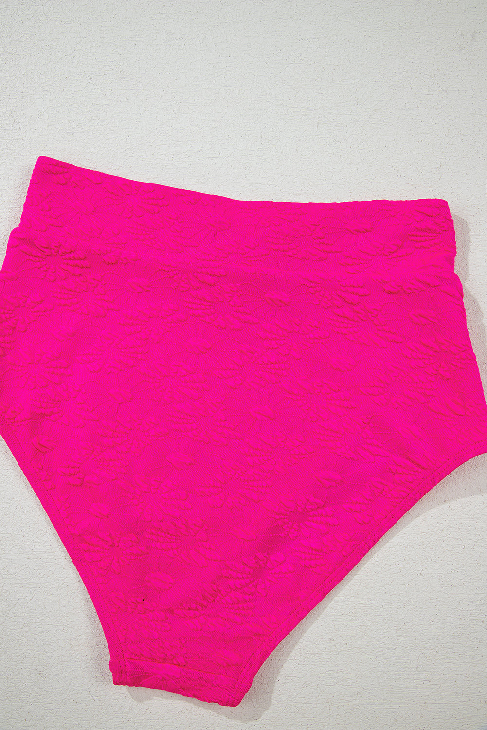 Rose Red Gold Shell Decor Wire-free Knotted 2pcs Bikini Swimsuit High Waisted Swimsuit JT's Designer Fashion