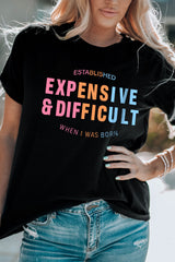 Black EXPENSIVE&DIFFICULT Graphic Tee Graphic Tees JT's Designer Fashion