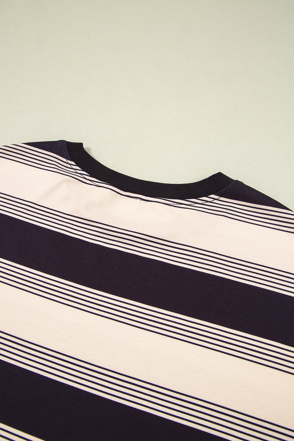 Black Stripe Short Sleeve T Shirt and High Waist Pocketed Shorts Set Short Sets JT's Designer Fashion