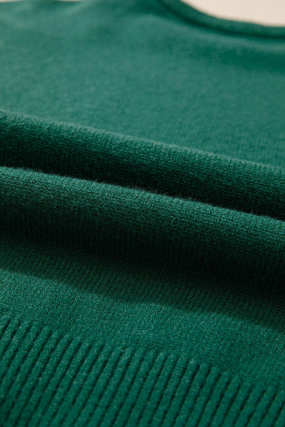 Evergreen Pearled Drop Shoulder Round Neck Sweater Sweaters JT's Designer Fashion