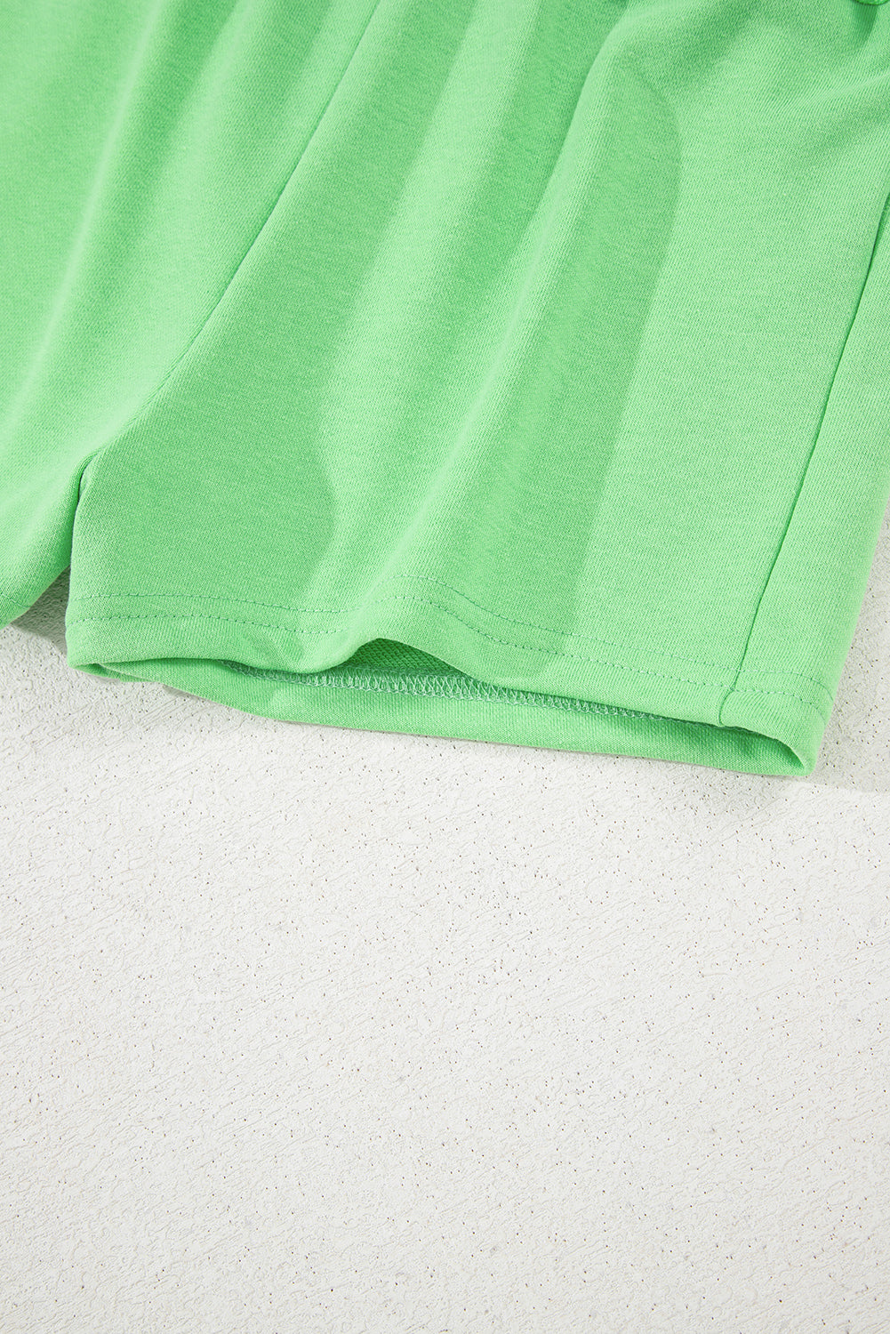 Light Green French Terry Drawstring Mini Skort with Pockets Skirts & Petticoat JT's Designer Fashion
