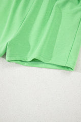 Light Green French Terry Drawstring Mini Skort with Pockets Skirts & Petticoat JT's Designer Fashion