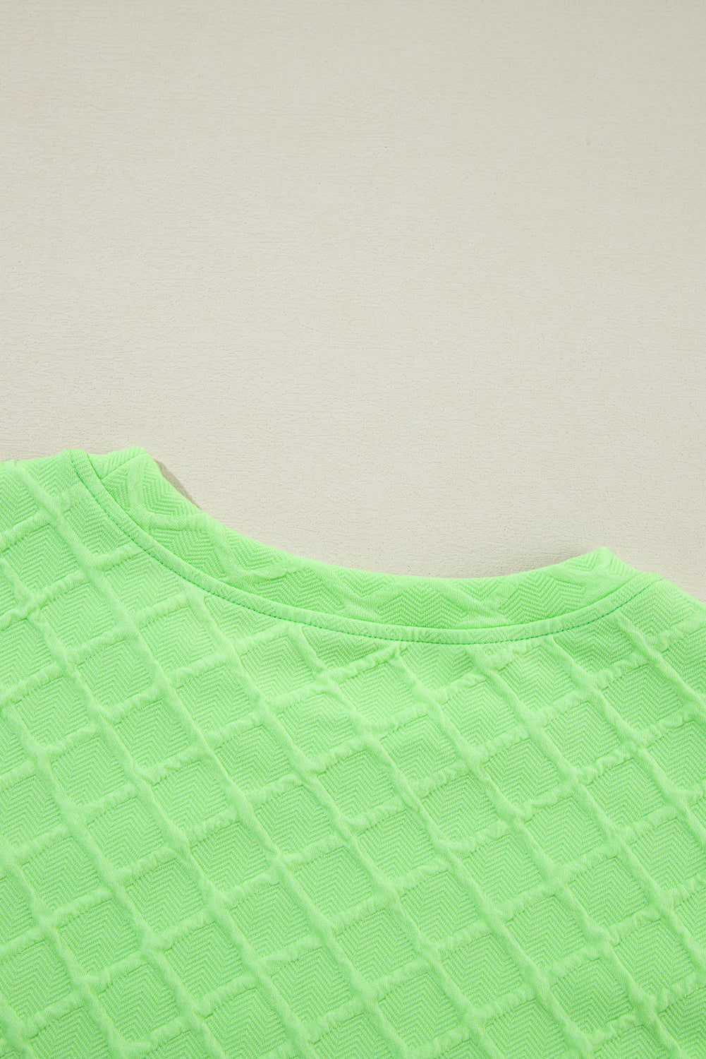 Light Green Checkered Textured Tee and Drawstring Shorts Short Sets JT's Designer Fashion