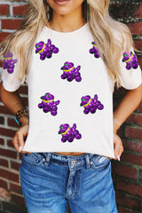 White Sequin Balloon Puppy Graphic Mardi Gras Tee Graphic Tees JT's Designer Fashion