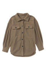 Turn Down Collar Buttoned Shirt Jacket Jackets JT's Designer Fashion