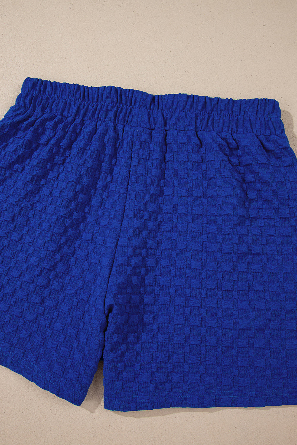 Sky Blue Jacquard Textured Buttoned Tee and Shorts Set Short Sets JT's Designer Fashion