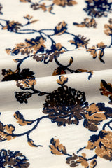 White Floral Frilly Blouse with Lace Up Blouses & Shirts JT's Designer Fashion
