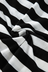Black Stripe Slim Fit High Neck Knit Sweater Sweaters JT's Designer Fashion