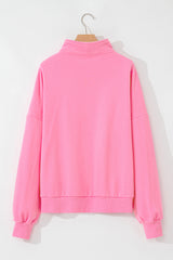 Bonbon Zip-up Stand Neck Kangaroo Pocket Sweatshirt Sweatshirts & Hoodies JT's Designer Fashion