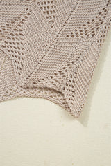 Parchment Hollow Out Knit 7/8 Sleeve Casual Sweater Sweaters JT's Designer Fashion