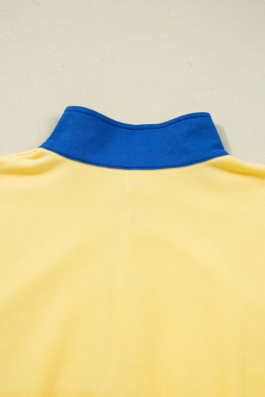 Yellow Color Block Patchwork Half Button Pullover and Shorts 2pcs Outfit Short Sets JT's Designer Fashion