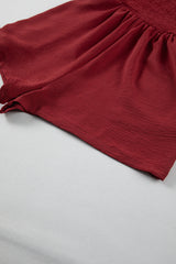 Burgundy Casual Pocketed Smocked Sleeveless Romper Jumpsuits & Rompers JT's Designer Fashion