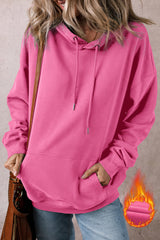 Bonbon Fleece Lined Kangaroo Pocket Drawstring Chunky Hoodie Sweatshirts & Hoodies JT's Designer Fashion