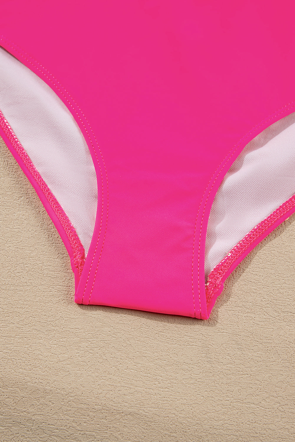 Rose Red Contrast Banding Tube Bikini High Waist 2pcs Swimsuit High Waisted Swimsuit JT's Designer Fashion