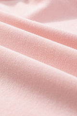 Light Pink Contrast Trim Ruffled Top and Drawstring Shorts Set Short Sets JT's Designer Fashion