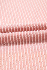 Blossom Corded Knit Crew Neck Puff Sleeve Shift Mini Dress T Shirt Dresses JT's Designer Fashion