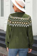 Moss Green Western Fashion Abstract Printed Cardigan Sweater Cardigans JT's Designer Fashion