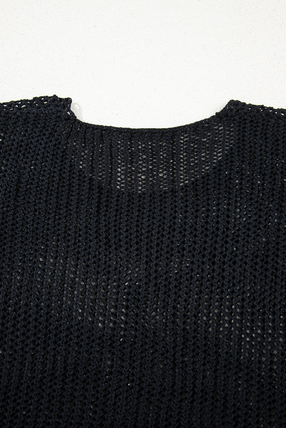Black Crochet Hollow-out Jumper Top Sweater Sweaters JT's Designer Fashion