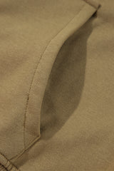 Brown Quarter Zip Stand Neck Kangaroo Pocket Sweatshirt Sweatshirts & Hoodies JT's Designer Fashion