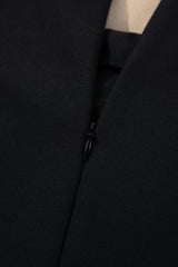 Black Contrast Bowknot Applique Crew Neck Sleeveless Mini Dress Mini Dresses JT's Designer Fashion