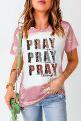 Pink PRAY Graphic Tie Dye Tee Graphic Tees JT's Designer Fashion