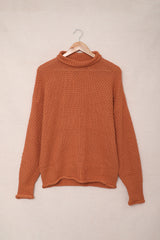 Orange Oversized Chunky Batwing Long Sleeve Turtleneck Sweater Sweaters & Cardigans JT's Designer Fashion