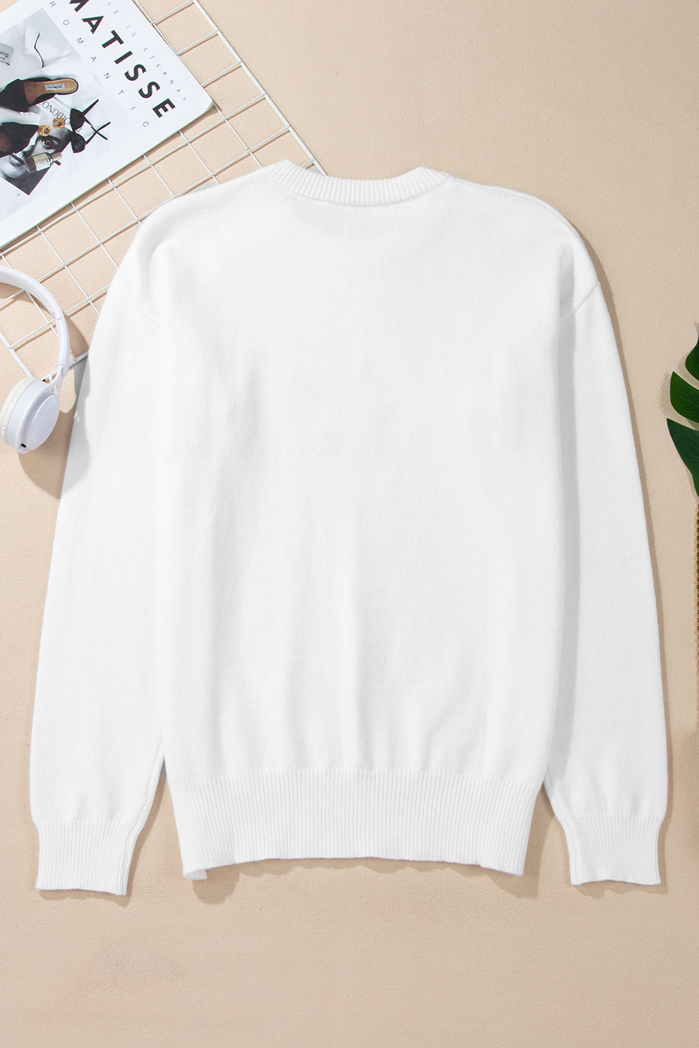 White Thankful Ivory Embroidered Sweater Sweaters JT's Designer Fashion