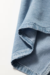 Beau Blue Buttoned Front High Waist Side Pockets Denim Maxi Skirt Skirts & Petticoat JT's Designer Fashion